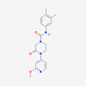 molecular formula C19H22N4O3 B2465321 N-(3,4-Dimethylphenyl)-4-(2-methoxypyridin-4-yl)-3-oxopiperazine-1-carboxamide CAS No. 2380174-01-4