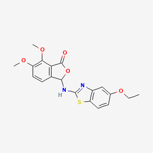 molecular formula C19H18N2O5S B2465336 3-((5-ethoxybenzo[d]thiazol-2-yl)amino)-6,7-dimethoxyisobenzofuran-1(3H)-one CAS No. 337932-68-0