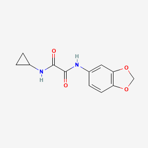 molecular formula C12H12N2O4 B2465340 N1-(benzo[d][1,3]dioxol-5-yl)-N2-cyclopropyloxalamide CAS No. 701223-32-7
