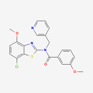 molecular formula C22H18ClN3O3S B2465357 N-(7-chloro-4-methoxy-1,3-benzothiazol-2-yl)-3-methoxy-N-[(pyridin-3-yl)methyl]benzamide CAS No. 886965-00-0