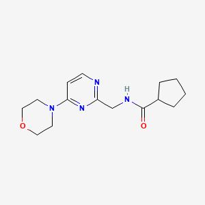 molecular formula C15H22N4O2 B2465382 N-((4-morpholinopyrimidin-2-yl)methyl)cyclopentanecarboxamide CAS No. 1796963-31-9