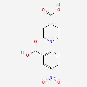 molecular formula C13H14N2O6 B2465408 1-(2-Carboxy-4-nitrophenyl)piperidine-4-carboxylic acid CAS No. 886360-81-2