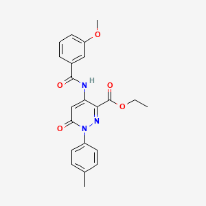 molecular formula C22H21N3O5 B2465418 ethyl 4-(3-methoxybenzamido)-1-(4-methylphenyl)-6-oxo-1,6-dihydropyridazine-3-carboxylate CAS No. 941974-49-8