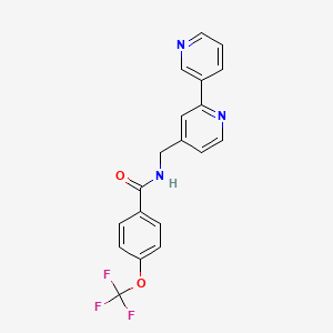 molecular formula C19H14F3N3O2 B2465433 N-([2,3'-bipyridin]-4-ylmethyl)-4-(trifluoromethoxy)benzamide CAS No. 1904408-01-0