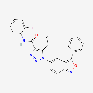 molecular formula C25H20FN5O2 B2465453 N-(2-fluorophenyl)-1-(3-phenyl-2,1-benzoxazol-5-yl)-5-propyl-1H-1,2,3-triazole-4-carboxamide CAS No. 1049119-15-4