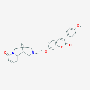 molecular formula C29H28N2O5 B2465503 3-(2-((3-(4-methoxyphenyl)-2-oxo-2H-chromen-7-yl)oxy)ethyl)-3,4,5,6-tetrahydro-1H-1,5-methanopyrido[1,2-a][1,5]diazocin-8(2H)-one CAS No. 1105215-57-3