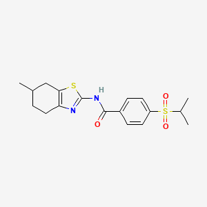 molecular formula C18H22N2O3S2 B2465505 4-(isopropylsulfonyl)-N-(6-methyl-4,5,6,7-tetrahydrobenzo[d]thiazol-2-yl)benzamide CAS No. 900009-73-6