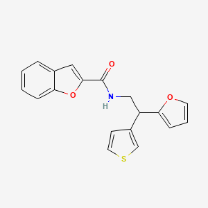 molecular formula C19H15NO3S B2465513 N-[2-(furan-2-yl)-2-(thiophen-3-yl)ethyl]-1-benzofuran-2-carboxamide CAS No. 2097858-72-3