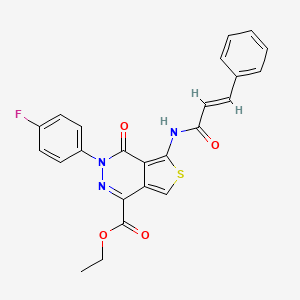 molecular formula C24H18FN3O4S B2465516 ethyl 3-(4-fluorophenyl)-4-oxo-5-[(2E)-3-phenylprop-2-enamido]-3H,4H-thieno[3,4-d]pyridazine-1-carboxylate CAS No. 851949-61-6