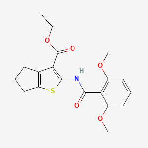 molecular formula C19H21NO5S B2465543 ETHYL 2-(2,6-DIMETHOXYBENZAMIDO)-4H,5H,6H-CYCLOPENTA[B]THIOPHENE-3-CARBOXYLATE CAS No. 391876-42-9