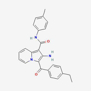 molecular formula C25H23N3O2 B2465546 2-amino-3-(4-ethylbenzoyl)-N-(4-methylphenyl)indolizine-1-carboxamide CAS No. 903342-33-6