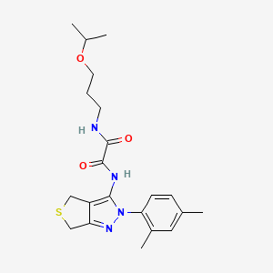 molecular formula C21H28N4O3S B2465556 N'-[2-(2,4-dimethylphenyl)-2H,4H,6H-thieno[3,4-c]pyrazol-3-yl]-N-[3-(propan-2-yloxy)propyl]ethanediamide CAS No. 899993-83-0