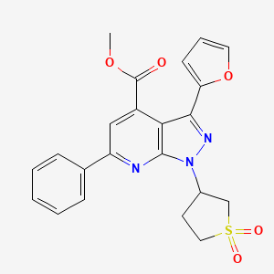 molecular formula C22H19N3O5S B2465564 methyl 1-(1,1-dioxidotetrahydrothiophen-3-yl)-3-(furan-2-yl)-6-phenyl-1H-pyrazolo[3,4-b]pyridine-4-carboxylate CAS No. 942741-85-7