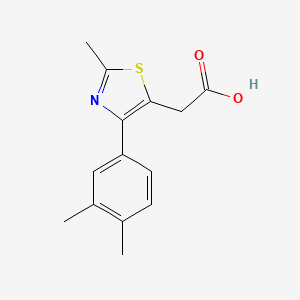 molecular formula C14H15NO2S B2465570 [4-(3,4-Dimethyl-phenyl)-2-methyl-thiazol-5-yl]-acetic acid CAS No. 675856-56-1