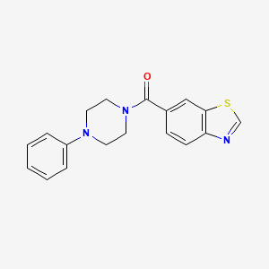 molecular formula C18H17N3OS B2465589 Benzo[d]thiazol-6-yl(4-phenylpiperazin-1-yl)methanone CAS No. 681170-11-6