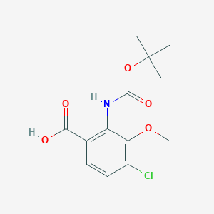 molecular formula C13H16ClNO5 B2465601 4-Chloro-3-methoxy-2-[(2-methylpropan-2-yl)oxycarbonylamino]benzoic acid CAS No. 2248341-15-1