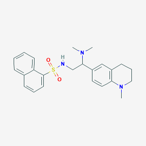 molecular formula C24H29N3O2S B2465625 N-(2-(dimethylamino)-2-(1-methyl-1,2,3,4-tetrahydroquinolin-6-yl)ethyl)naphthalene-1-sulfonamide CAS No. 946346-61-8