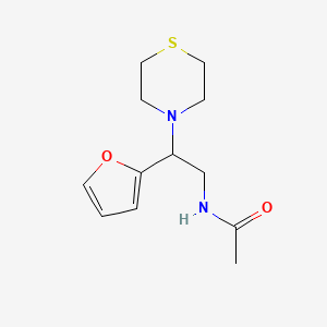 molecular formula C12H18N2O2S B2465628 N-(2-(furan-2-yl)-2-thiomorpholinoethyl)acetamide CAS No. 2034547-97-0