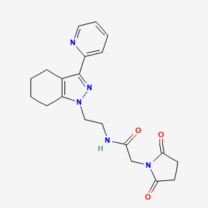 molecular formula C20H23N5O3 B2465631 2-(2,5-dioxopyrrolidin-1-yl)-N-(2-(3-(pyridin-2-yl)-4,5,6,7-tetrahydro-1H-indazol-1-yl)ethyl)acetamide CAS No. 1797670-95-1