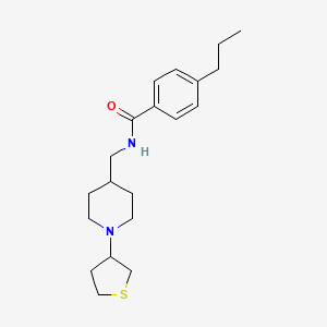 molecular formula C20H30N2OS B2465635 4-propyl-N-((1-(tetrahydrothiophen-3-yl)piperidin-4-yl)methyl)benzamide CAS No. 2034572-00-2