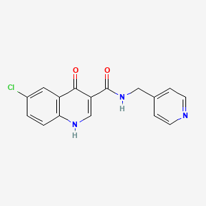 6-chloro-4-hydroxy-N-(pyridin-4-ylmethyl)quinoline-3-carboxamide