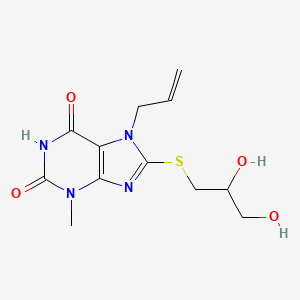 7-allyl-8-((2,3-dihydroxypropyl)thio)-3-methyl-1H-purine-2,6(3H,7H)-dione