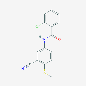 2-Chloro-N-(3-cyano-4-(methylsulfanyl)phenyl)benzenecarboxamide