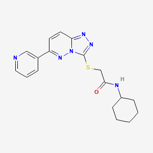 molecular formula C18H20N6OS B2465672 N-cyclohexyl-2-{[6-(pyridin-3-yl)-[1,2,4]triazolo[4,3-b]pyridazin-3-yl]sulfanyl}acetamide CAS No. 891106-33-5