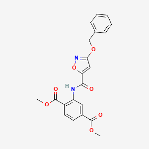 molecular formula C21H18N2O7 B2465674 Dimethyl 2-(3-(benzyloxy)isoxazole-5-carboxamido)terephthalate CAS No. 1421476-42-7