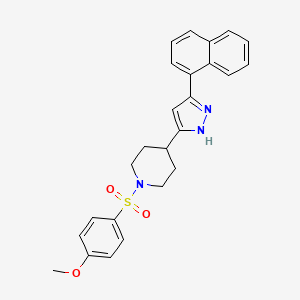 methyl 4-({4-[5-(1-naphthyl)-1H-pyrazol-3-yl]piperidino}sulfonyl)phenyl ether