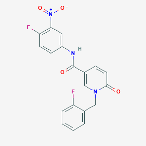 molecular formula C19H13F2N3O4 B2465684 N-(4-fluoro-3-nitrophenyl)-1-[(2-fluorophenyl)methyl]-6-oxo-1,6-dihydropyridine-3-carboxamide CAS No. 941930-98-9
