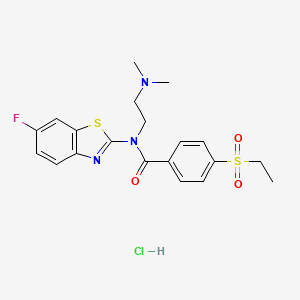 N-(2-(dimethylamino)ethyl)-4-(ethylsulfonyl)-N-(6-fluorobenzo[d]thiazol-2-yl)benzamide hydrochloride