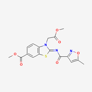 (E)-methyl 3-(2-methoxy-2-oxoethyl)-2-((5-methylisoxazole-3-carbonyl)imino)-2,3-dihydrobenzo[d]thiazole-6-carboxylate