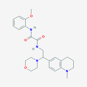 molecular formula C25H32N4O4 B2465697 N'-(2-methoxyphenyl)-N-[2-(1-methyl-1,2,3,4-tetrahydroquinolin-6-yl)-2-(morpholin-4-yl)ethyl]ethanediamide CAS No. 921924-99-4