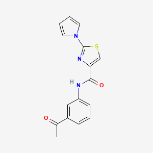 molecular formula C16H13N3O2S B2465714 N-(3-acetylphenyl)-2-(1H-pyrrol-1-yl)thiazole-4-carboxamide CAS No. 1206999-90-7