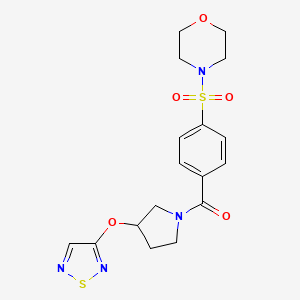 molecular formula C17H20N4O5S2 B2465729 4-{4-[3-(1,2,5-Thiadiazol-3-yloxy)pyrrolidine-1-carbonyl]benzenesulfonyl}morpholine CAS No. 2097912-93-9