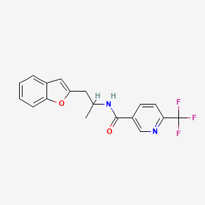 molecular formula C18H15F3N2O2 B2465739 N-[1-(1-benzofuran-2-yl)propan-2-yl]-6-(trifluoromethyl)pyridine-3-carboxamide CAS No. 2034611-05-5