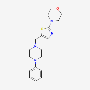 molecular formula C18H24N4OS B2465740 4-{5-[(4-Phenylpiperazino)methyl]-1,3-thiazol-2-yl}morpholine CAS No. 439121-09-2