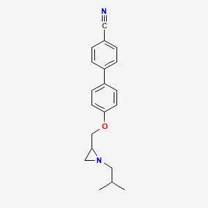 molecular formula C20H22N2O B2465741 4-[4-[[1-(2-Methylpropyl)aziridin-2-yl]methoxy]phenyl]benzonitrile CAS No. 2418732-64-4