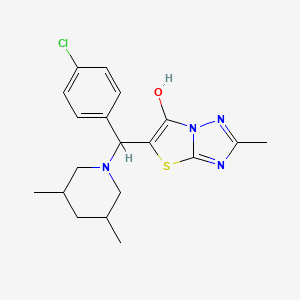 molecular formula C19H23ClN4OS B2465745 5-((4-Chlorophenyl)(3,5-dimethylpiperidin-1-yl)methyl)-2-methylthiazolo[3,2-b][1,2,4]triazol-6-ol CAS No. 1008268-09-4