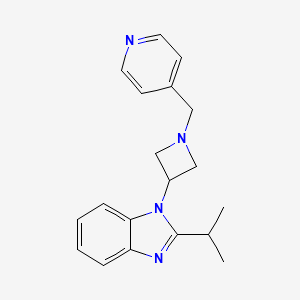 molecular formula C19H22N4 B2465762 2-Propan-2-yl-1-[1-(pyridin-4-ylmethyl)azetidin-3-yl]benzimidazole CAS No. 2415584-15-3
