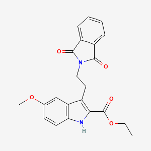 molecular formula C22H20N2O5 B2465765 ethyl 3-[2-(1,3-dioxo-1,3-dihydro-2H-isoindol-2-yl)ethyl]-5-methoxy-1H-indole-2-carboxylate CAS No. 55747-53-0