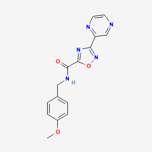 molecular formula C15H13N5O3 B2465767 N-(4-methoxybenzyl)-3-(pyrazin-2-yl)-1,2,4-oxadiazole-5-carboxamide CAS No. 1040690-58-1