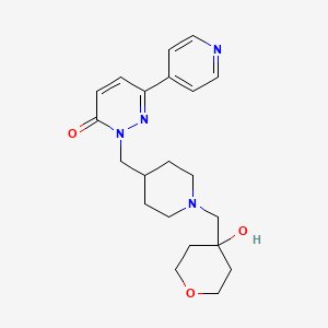 molecular formula C21H28N4O3 B2465769 2-({1-[(4-Hydroxyoxan-4-yl)methyl]piperidin-4-yl}methyl)-6-(pyridin-4-yl)-2,3-dihydropyridazin-3-one CAS No. 2175979-35-6