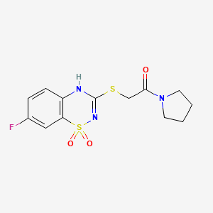 2-((7-fluoro-1,1-dioxido-4H-benzo[e][1,2,4]thiadiazin-3-yl)thio)-1-(pyrrolidin-1-yl)ethanone