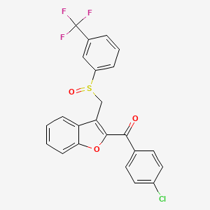 (4-Chlorophenyl)[3-({[3-(trifluoromethyl)phenyl]sulfinyl}methyl)-1-benzofuran-2-yl]methanone