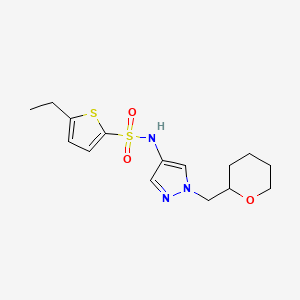 5-ethyl-N-(1-((tetrahydro-2H-pyran-2-yl)methyl)-1H-pyrazol-4-yl)thiophene-2-sulfonamide