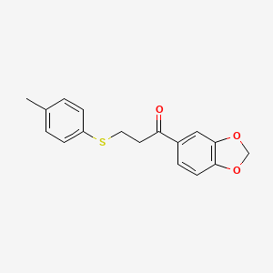 molecular formula C17H16O3S B2465776 1-(1,3-Benzodioxol-5-yl)-3-[(4-methylphenyl)sulfanyl]-1-propanone CAS No. 882749-18-0
