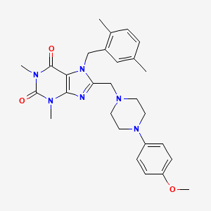7-(2,5-dimethylbenzyl)-8-((4-(4-methoxyphenyl)piperazin-1-yl)methyl)-1,3-dimethyl-1H-purine-2,6(3H,7H)-dione