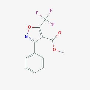 molecular formula C12H8F3NO3 B024658 methyl 3-phenyl-5-(trifluoromethyl)-1,2-oxazole-4-carboxylate CAS No. 104721-33-7
